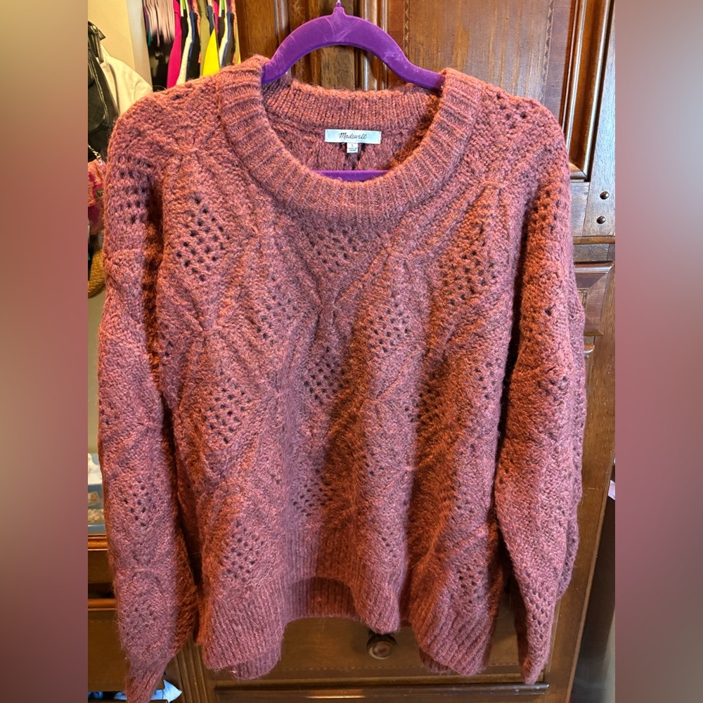 Madewell Women's Textured Knit Sweater in Rose